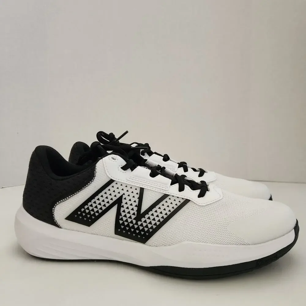 New Balance Men's 696 V6 Tennis Shoe, White/Black, 11.5
